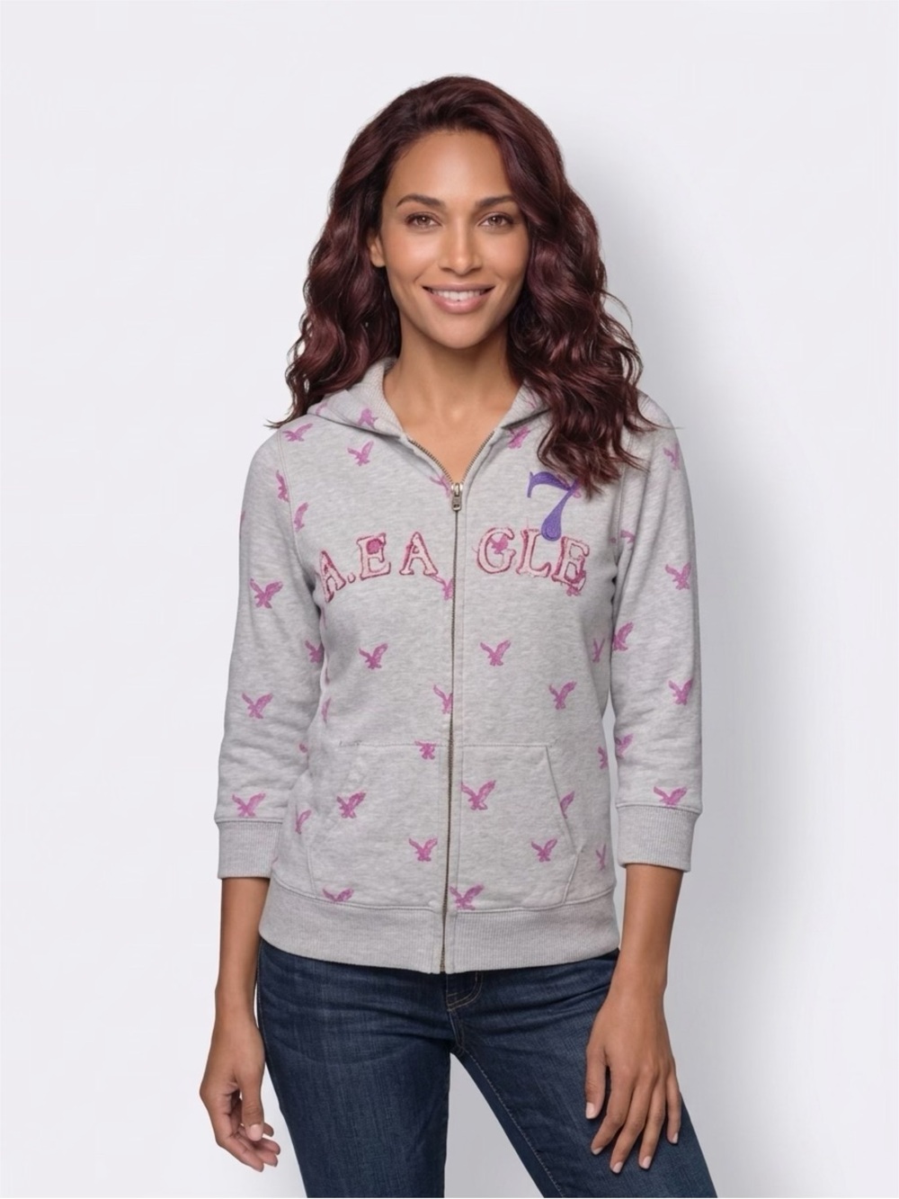 American Eagle Outfitters Vintage Gray Zip-Up Hoodie